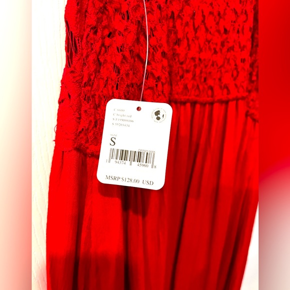 Free people Adella Red Maxi Dress Small NWT - Picture 8 of 8